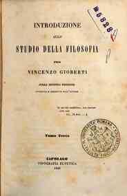 Introduzione allo studio della filosofia - 3/4 : / Vincenzo Gioberti