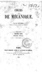 Cours de mecanique de l'ecole polytechnique - 2 : 1854