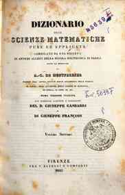 Dizionario delle scienze matematiche pure ed appli... - 7: NAP-RUO