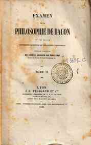 Oeuvres posthumes / de comte J.de Maistre - 4: Examen de la Philosophie de Bacon. II / J. de Maistre