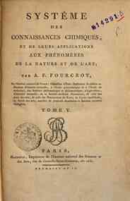 Systême des connaissances chimiques et de leurs a... - 5 / Antoine F. Fourcroy