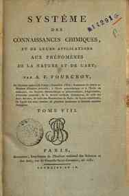 Systême des connaissances chimiques et de leurs a... - 8 / Antoine F. Fourcroy