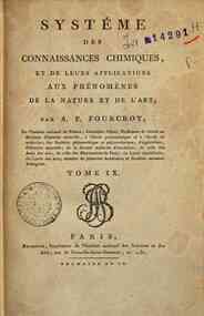 Systême des connaissances chimiques et de leurs a... - 9 / Antoine F. Fourcroy