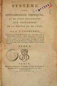 Systême des connaissances chimiques et de leurs a... - 10 / Antoine F. Fourcroy