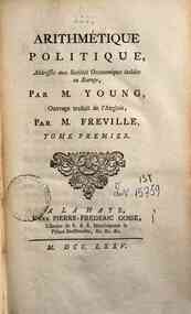 Arithmétique politique, addresée aux sociétés ... - 1