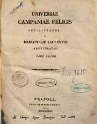 Universae Campaniae felicis antiquitates a Mariano... - Pars prior