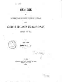 Memorie di matematica e di scienze fisiche e naturali della Società italiana delle scienze detta de[...] - 1916 19(1916) 