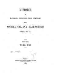 Memorie di matematica e di scienze fisiche e naturali della Società italiana delle scienze detta de[...] - 1920 21(1920) 