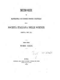 Memorie di matematica e di scienze fisiche e naturali della Società italiana delle scienze detta de[...] - 1924 22(1924) 