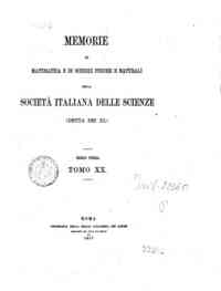 Memorie di matematica e di scienze fisiche e naturali della Società italiana delle scienze detta de[...] - 1917 20(1917) 