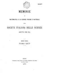 Memorie di matematica e di scienze fisiche e naturali della Società italiana delle scienze detta de[...] - 1938 24(1938) 