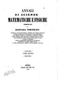 Annali di scienze matematiche e fisiche / compilati da Barnaba Tortolini[...] - 1854 5(1854) - anno patrimoniale 2013 