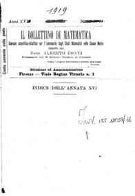 Bollettino di matematica : giornale scientifico didattico per l'incremento degli studi matematici ne[...] - 1919 16(1919) 