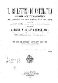 Bollettino di matematica : giornale scientifico didattico per l'incremento degli studi matematici ne[...] - 1932 28(1932) 
