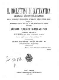 Bollettino di matematica : giornale scientifico didattico per l'incremento degli studi matematici ne[...] - 1937 33(1937) 