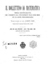 Bollettino di matematica : giornale scientifico didattico per l'incremento degli studi matematici ne[...] - 1939 35(1939) 