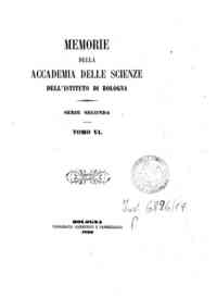 Memorie della Accademia delle scienze dell'Istituto di Bologna[...] - 1866 1866 