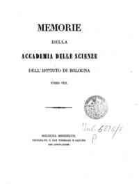 Memorie della Accademia delle scienze dell'Istituto di Bologna[...] - 1857 1857 