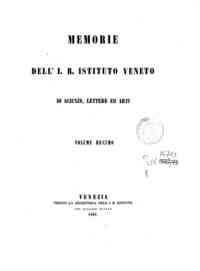 Memorie dell' I. R. Istituto veneto di scienze, lettere ed arti[...] - 1861 1861, p.I 