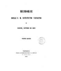 Memorie dell' I. R. Istituto veneto di scienze, lettere ed arti[...] - 1852 1852 