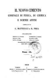 Il nuovo cimento : giornale di fisica, di chimica, e delle loro applicazioni alla medicina, alla[...] - 1859 1859 - anno patrimoniale 2013 