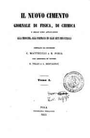 Il nuovo cimento : giornale di fisica, di chimica, e delle loro applicazioni alla medicina, alla[...] - 1855 1855 - anno patrimoniale 2013 