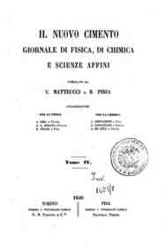 Il nuovo cimento : giornale di fisica, di chimica, e delle loro applicazioni alla medicina, alla[...] - 1856 1856 - anno patrimoniale 2013 