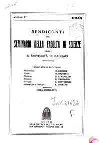 Rendiconti del Seminario della Facoltà di scienze della R. Università di Cagliari[...] - 1931 1(1931) 