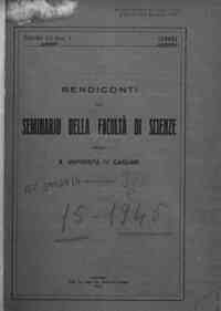 Rendiconti del Seminario della Facoltà di scienze della R. Università di Cagliari[...] - 1945 15(1945) 