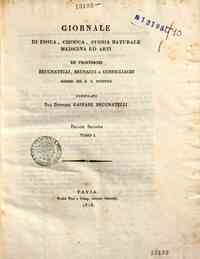 Giornale di fisica, chimica, storia naturale, medicina ed arti / L. V. Brugnatelli, Gaspare Brugnate[...] - 1818 11(1818) - anno patrimoniale 2013 