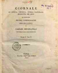 Giornale di fisica, chimica, storia naturale, medicina ed arti / L. V. Brugnatelli, Gaspare Brugnate[...] - 1826 19(1826) - anno patrimoniale 2013 