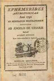 Ephemerides astronomicae. Anni...ad meridianum mediolanensem[...] - 1790 1790 