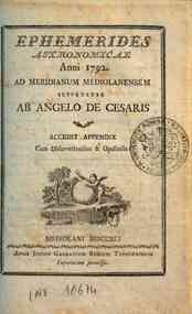 Ephemerides astronomicae. Anni...ad meridianum mediolanensem[...] - 1792 1792 