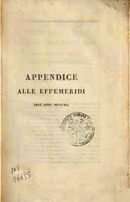 Effemeridi astronomiche di Milano per l'anno .... / calcolate da Francesco Carlini[...] - 1812 1812 App. 