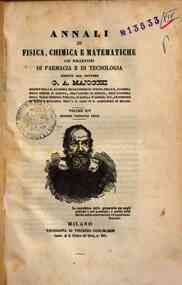 Annali di fisica, chimica e matematiche : col bullettino dell'industria meccanica e chimica / dirett[...] - 1844 14(1844) - anno patrimoniale 2013 