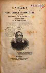 Annali di fisica, chimica e matematiche : col bullettino dell'industria meccanica e chimica / dirett[...] - 1844 15(1844) - anno patrimoniale 2013 