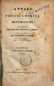 Annali di fisica, chimica e matematiche : col bullettino dell'industria meccanica e chimica / dirett[...] - 1841 3(1841) - anno patrimoniale 2013 