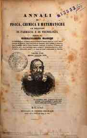 Annali di fisica, chimica e matematiche : col bullettino dell'industria meccanica e chimica / dirett[...] - 1845 18(1845) - anno patrimoniale 2013 