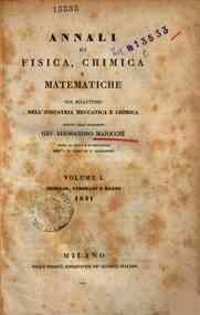 Annali di fisica, chimica e matematiche : col bullettino dell'industria meccanica e chimica / dirett[...] - 1841 1(1841 - anno patrimoniale 2013 