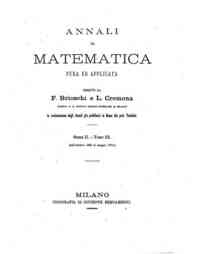 Annali di Matematica Pura ed Applicata / compilati da Barnaba Tortolini, E. Betti, F. Brioschi, A. G[...] - 1869-1870 s.II, 3(1869-1870) - anno patrimoniale 2013 
