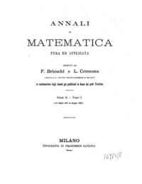 Annali di Matematica Pura ed Applicata / compilati da Barnaba Tortolini, E. Betti, F. Brioschi, A. G[...] - 1867-1868 s.II, 1(1867-1868) - anno patrimoniale 2013 