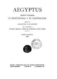 Aegyptus : rivista italiana di egittologia e di papirologia[...] - 4 (1923), fasc. 1-2 