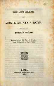 Osservazioni geologiche dal Monte Amiata a Roma / del marchese Lorenzo Pareto