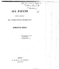 Sul papato : lettera ortodossa di Terenzio Mamiani a Domenico Berti