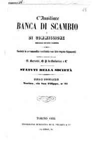 L'ausiliare banca di scambio e di commissione degli stati sardi : ... statuti della società