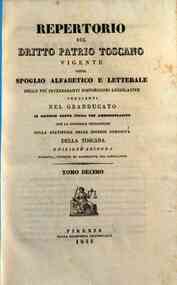 Repertorio del diritto patrio toscano vigente, oss... - 10