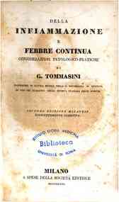 Opere scelte di Giacomo Tommasini - Della infiammazione e febbre continua : considerazioni patologico-pratiche / di G. Tommasini