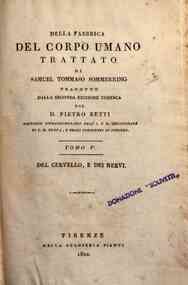 Della fabbrica del corpo umano trattato di Samuel ... - 5: Del cervello, e dei nervi