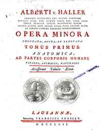 Alberti v. Haller ... Opera minora emendata, aucta... - 1: Anatomica; ad partes corporis humani vitales, animales, naturales
