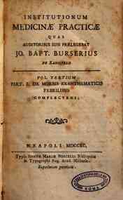 Institutionum medicinae practicae quas auditoribus... - 3: Part. 1. De morbis exanthematicis febrilibus complectens
